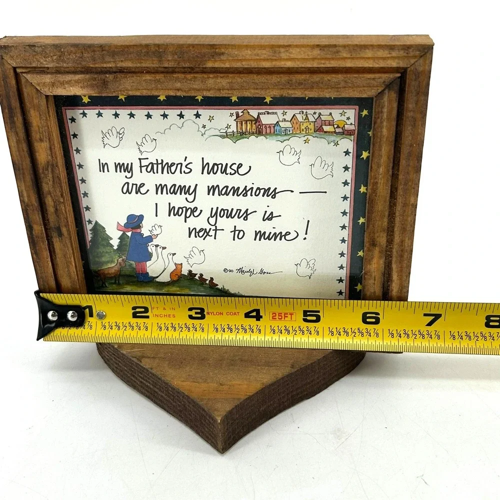 In My Fathers House Friendship Quote Wood Framed Art Gift with Heart Stand 2000